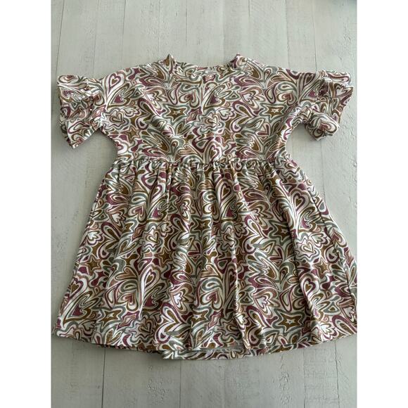 Rylee + Cru NWOT Abstract Hearts Dress Res and White Size 2/3 - Picture 1 of 4
